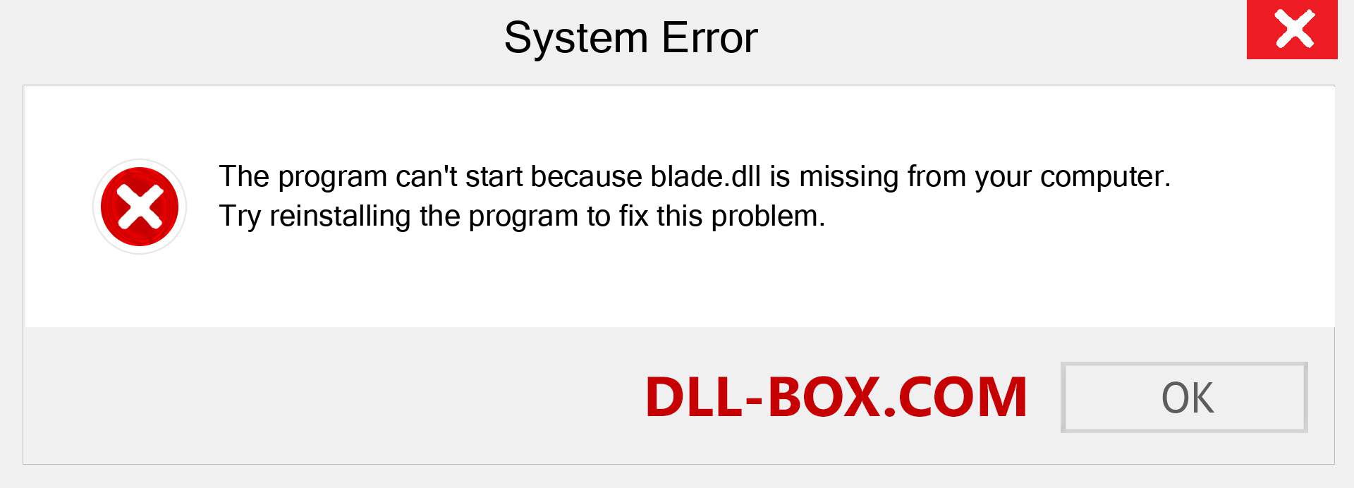  blade.dll file is missing?. Download for Windows 7, 8, 10 - Fix  blade dll Missing Error on Windows, photos, images